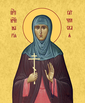 Икона Мария Гатчинская преподобномученица, деревянная рамка со стеклом 15х18х2 см 894