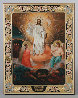 Икона на деревянном планшете 21х32 ДСП конгрев, упаковка Воскресение Христово 3