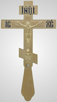 Крест напрестольный малый с золочением и мощевиком