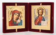Складни живописные в футляре 24х30 масло, ризы №7, №36 (бархат) Складни живописные в футляре 24х30 масло, ризы №7, №36 (бархат)