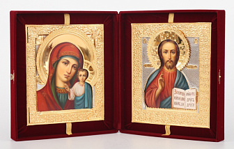 Складни живописные в футляре 24х30 масло, ризы №7, №36 (бархат)