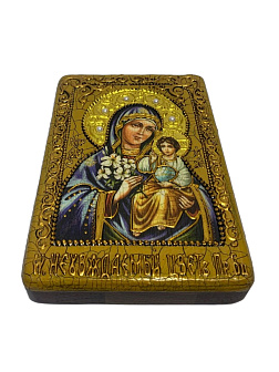 Икона Пресвятой Богородицы НЕУВЯДАЕМЫЙ ЦВЕТ (ПОДАРОЧНАЯ, РУЧНАЯ РАБОТА)