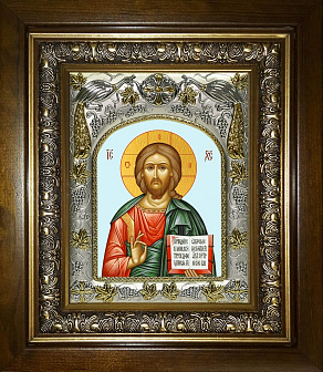 Икона Господь Вседержитель, в деревяном киоте