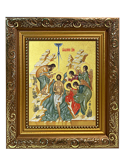 Икона Крещения Господня (Богоявления) с золочением поталью, 05107-УЛ