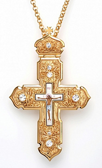 Наперсный крест с позолотой и финифтью