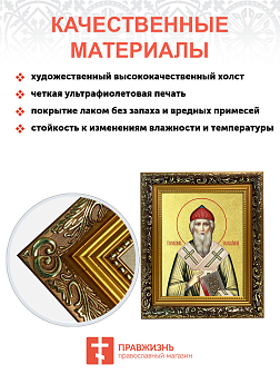 Икона "Спиридон Тримифунтский", свт., чудотв., с золочением поталью, 09102-УЛ