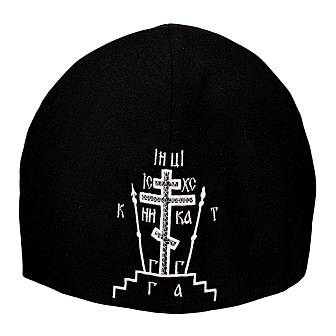 Скуфья п/ш без бортика с вышивкой а\м схимы