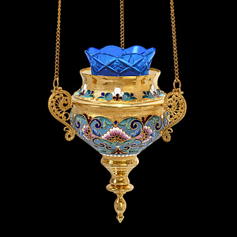 Лампада филигранная №3 роспись / золочение