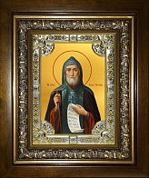 Икона Иов Почаевский преподобный в деревянном киоте