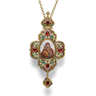 Панагия филигрань №0013 двойной рант финифть, эмаль / золочение / Владимирская БМ