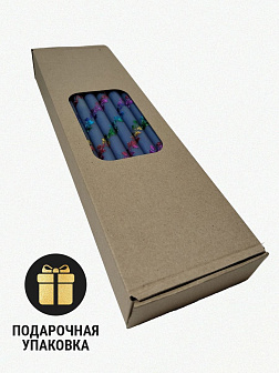 Свечи праздничные №8 (уп 20шт), ГОЛУБЫЕ (Радужная лоза)