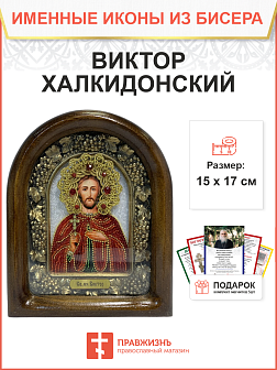 Икона именная Виктор Халкидонский Мученик 046 17 см Литография A-0034-1_YAP