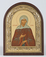 Икона в ризе 18х24 арочная, планшет, рамка золочёная, темпера, упаковка Ксения Петербургская блж.