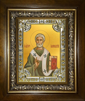 Икона Януарий священномученик в деревянном киоте