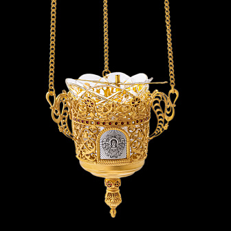 Лампада подвесная №41 литье, эмаль / золочение, серебрение