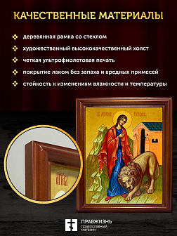 Икона Татьяна Римская мученица, деревянная рамка со стеклом 15х18х2 см 137