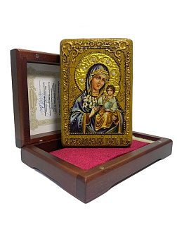 Икона Пресвятой Богородицы НЕУВЯДАЕМЫЙ ЦВЕТ (ПОДАРОЧНАЯ, РУЧНАЯ РАБОТА)