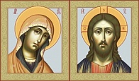 Венчальная пара икон ''Господь Вседержитель и Божия Матерь Деисусная''
