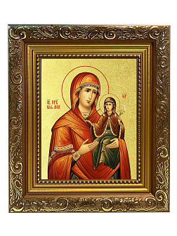 Икона "Святая праведная Анна с Пресвятой Богородицей" с золочением поталью, 10А4-УЛ
