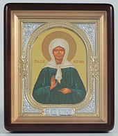 Икона в киоте 18х24 фигурный, темпера, риза-рамка №1 Матрона