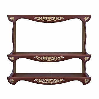 Полка для икон деревянная трехъярусная прямая с узором