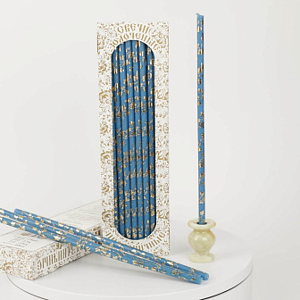 Свечи праздничные №40 (уп 40шт), ГОЛУБЫЕ (Золотая лоза)