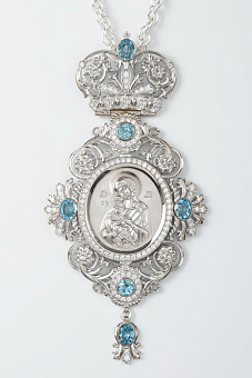 Панагия №189 / Фианиты литьевой лик / серебрение / Владимирская БМ Панагия №189 / Фианиты литьевой лик / серебрение / Владимирская БМ