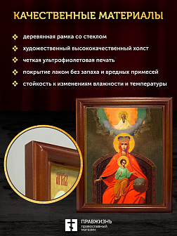 Икона Божией Матери Державная, деревянная рамка со стеклом 15х18х2 см 064 Икона Божией Матери Державная, деревянная рамка со стеклом 15х18х2 см 064