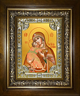 Икона Владимирская Божией Матери в деревянном киоте