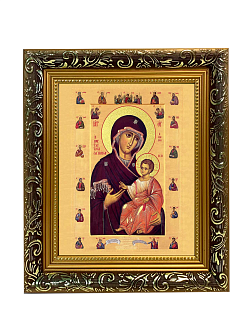 Икона Божией Матери "Иверская" с золочением поталью, 03031-УЛ