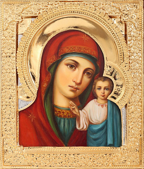 Икона живописная Божией Матери «Казанская» 24х30, масло, риза №7, золочение