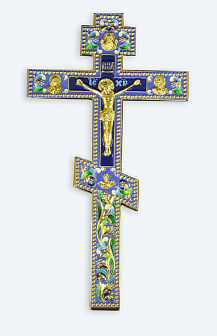 Крест напрестольный гальванопластика с золочение и эмалью Крест напрестольный гальванопластика с золочение и эмалью