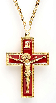 Крест наперсный №2А с цепью золочение эмаль