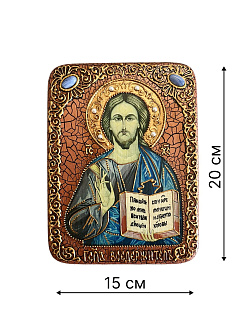 Настольная икона ''Господь Вседержитель'' на мореном дубе RTI-xx09.m_RAZD