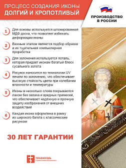 Икона Божией Матери "Утоли Моя Печали" с золочением поталью, 03080-УЛ