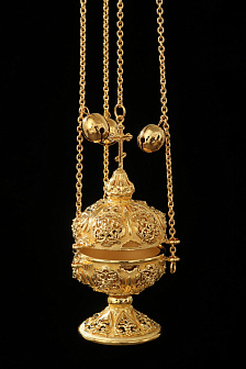 Кадило круглое №10 литьевое / золочение