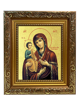 Икона Божией Матери "Троеручица" с золочением поталью, 03077-УЛ