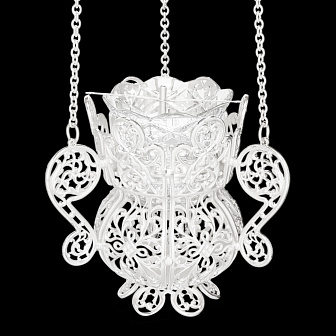 Лампада подвесная №47 литье / серебрение