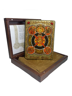 Настольная икона ''Преображение Господне'' на мореном дубе