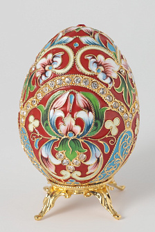 Яйцо пасхальное филигрань, эмаль, роспись, камни / золочение