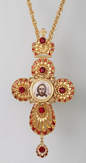 Наперсный крест золотой с эмалированием