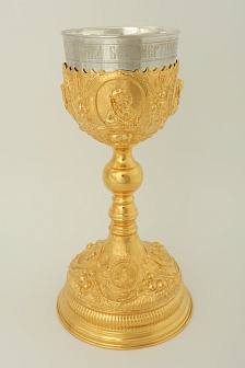 Потир 1.0л гальванопластика / золочение / серебряный стакан (УИН)