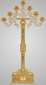 Семисвечник запрестольный малый золочение Семисвечник запрестольный малый золочение