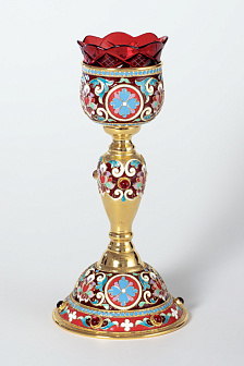 Лампада напрестольная №14 эмаль / золочение