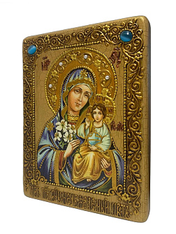 Икона Пресвятой Богородицы НЕУВЯДАЕМЫЙ ЦВЕТ (ПОДАРОЧНАЯ, РУЧНАЯ РАБОТА)