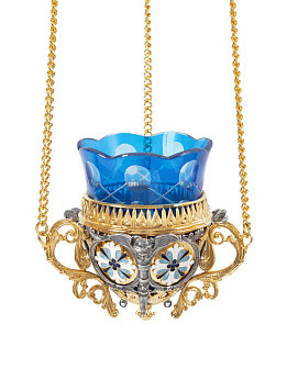 Лампада подвесная №3 литье, эмаль / золочение, серебрение