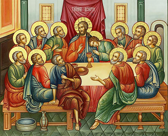 Икона "Тайной Вечери" с золочением поталью, 05017-УЛ Икона "Тайной Вечери" с золочением поталью, 05017-УЛ