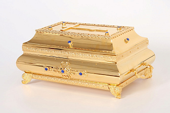 Ковчег для частиц святых мощей №3 золочение камни