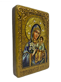 Икона Пресвятой Богородицы НЕУВЯДАЕМЫЙ ЦВЕТ (ПОДАРОЧНАЯ, РУЧНАЯ РАБОТА)