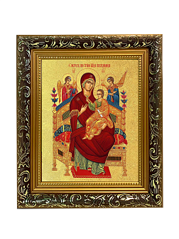 Икона Божией Матери "Всецарица" с золочением поталью, 03011-УЛ